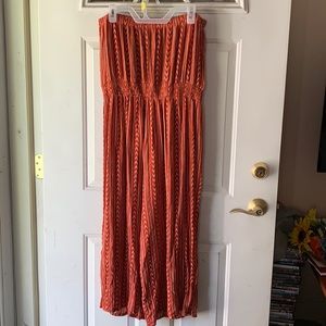 2X Orange & White Jumpsuit
